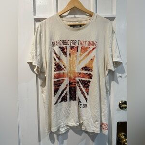 Fat Face Beige Union Jack Graphic Tee